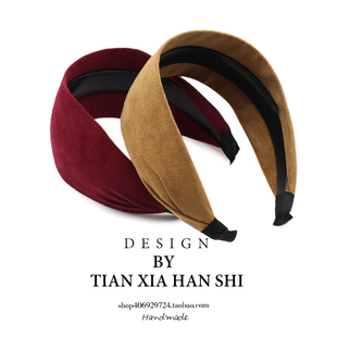 秋冬宽边鹿皮绒发箍儿童卡碎发神器头箍带齿轮防滑刘海发卡头饰新