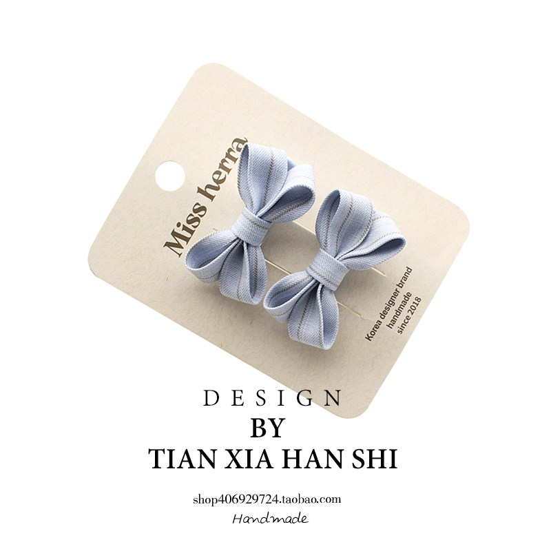 韩系立体蝴蝶结条纹发夹儿童公主可爱侧边刘海夹对装女童甜美发卡,童装/婴儿装/亲子装,发饰,淘宝优惠券,粉丝福利购,淘宝优惠卷