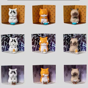 9只小猫套装包邮迷你可爱仿真小猫玩具公仔摆件 猫咪宝宝宠物微缩