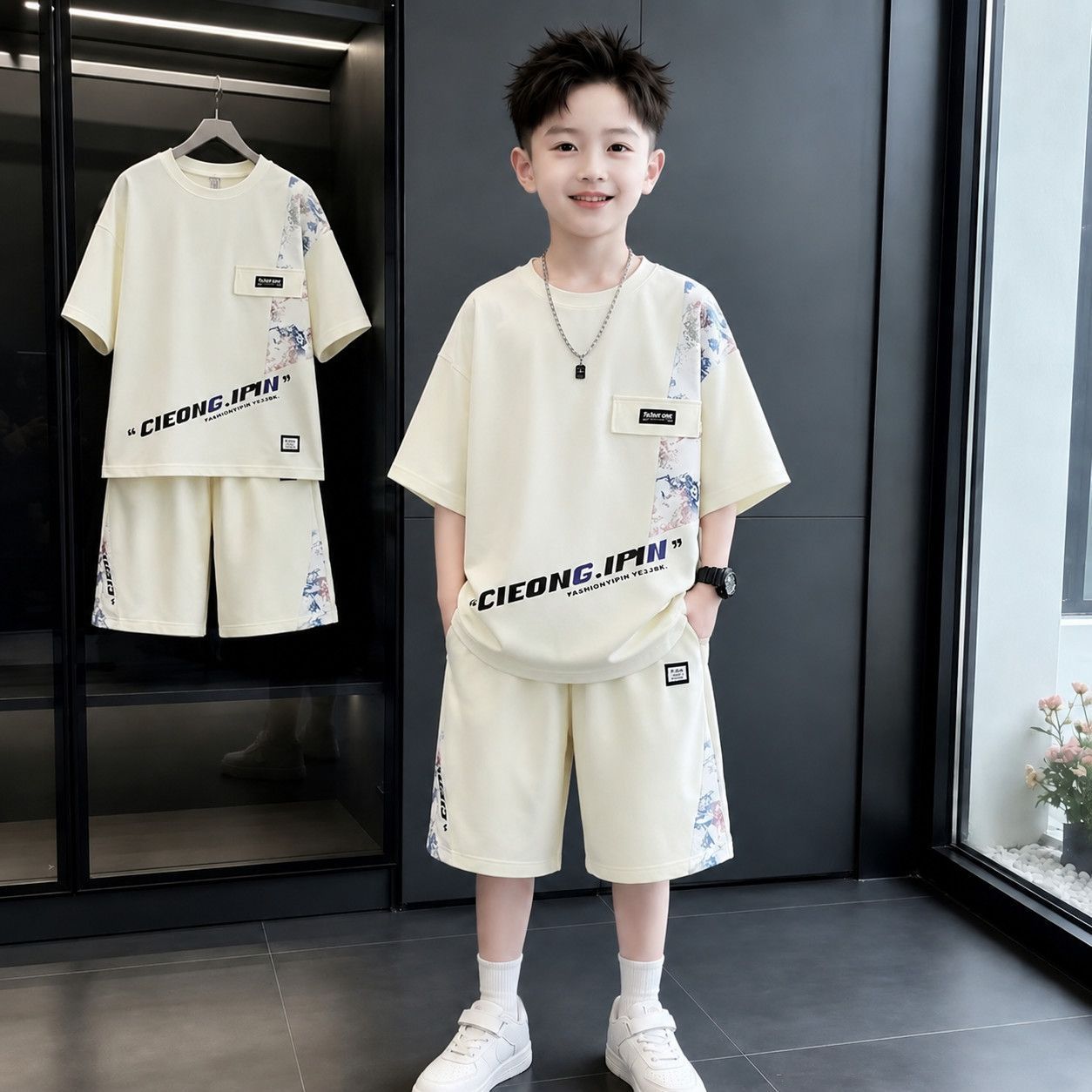 童装男童夏装短袖套装2026夏季新款男孩宽松运动休闲韩版中大童装