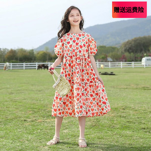女童夏装连衣裙夏季儿童公主裙子洋气2024新款韩版大童装女孩衣服