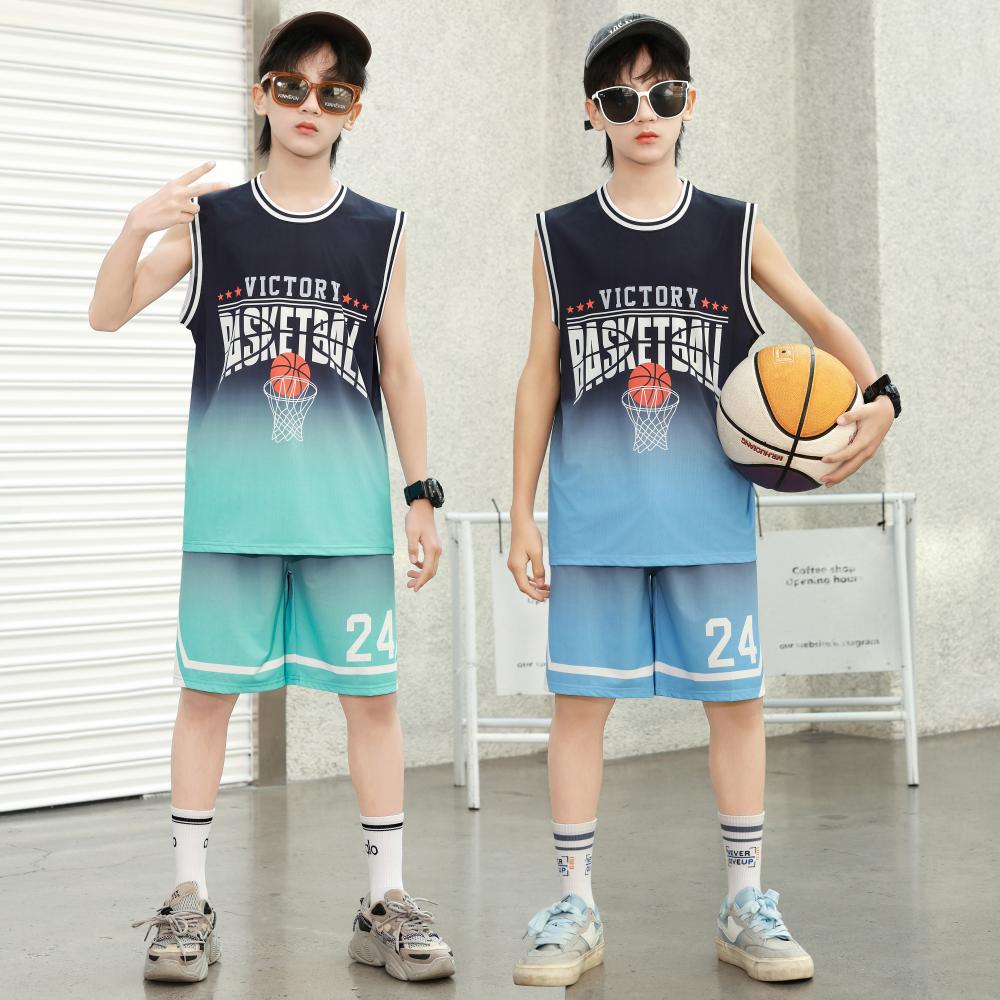 男孩运动套装2026新款洋气百搭中大童户外球服两件套夏季薄款速干