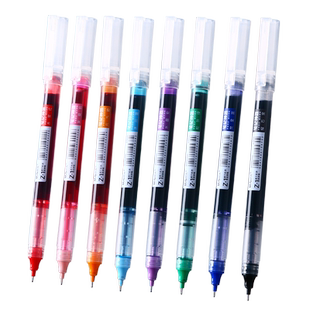 晨光彩色直液式走珠中性笔做笔记手账专用速干彩笔划重点记号笔0.5全针管学生专用红笔多种颜色的圆珠笔水笔