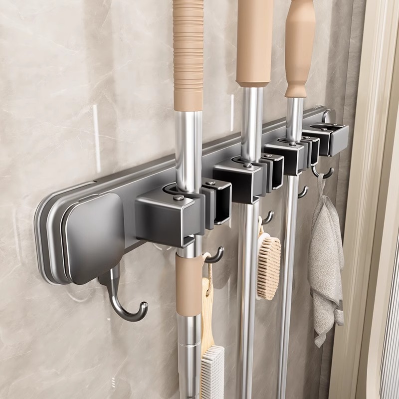 卫生间吸盘拖把壁挂夹浴室免打孔挂钩固定神器扣扫把置物收纳挂架