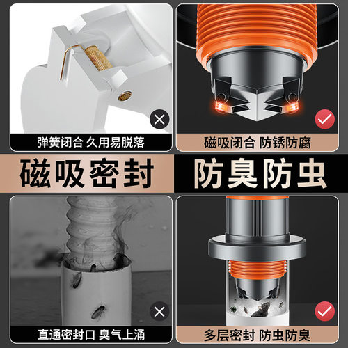 适配九牧 下水管防返臭管道防臭密封塞圈卫生间厨房排水管下水道