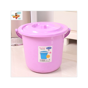 大号有盖小桶塑料有盖拉水桶加厚带盖子桶子小号白色塑料桶家用
