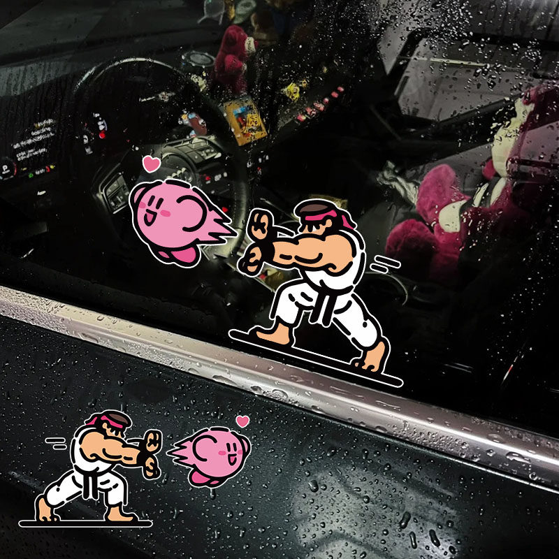 卡通拳皇街霸街机搞笑车贴个性遮盖划痕贴汽车贴纸防水装饰贴画