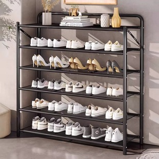 鞋架多层家用门口折叠免安装防尘入户门简易出租房用铁艺小窄鞋柜