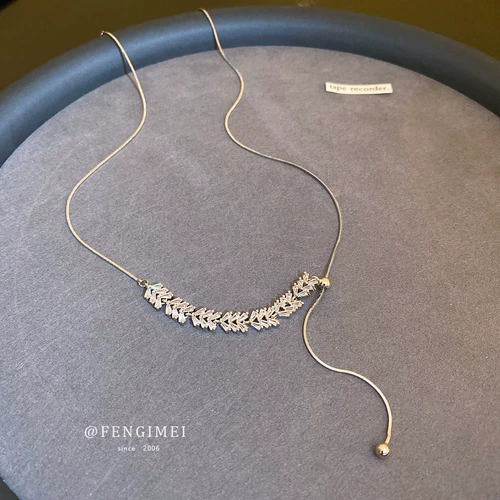 Цирконий, брендовое ожерелье, модная цепочка до ключиц, подвеска, простой и элегантный дизайн