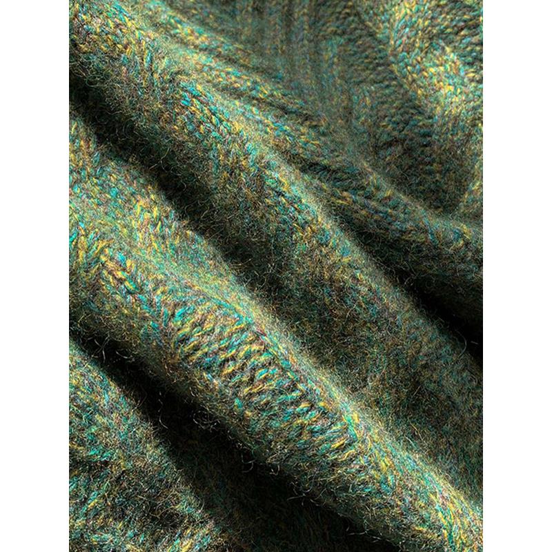 JOYIASS高级感上衣女装秋季2025新款外贸原单欧货绿色花纱绞花浣