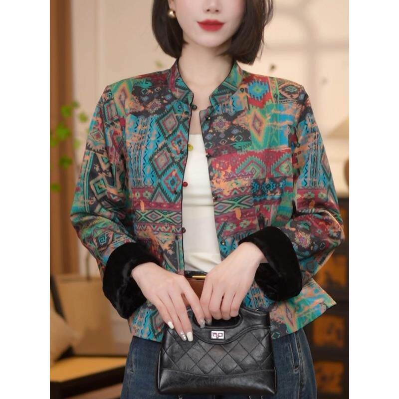 JOYIASS新中式丝绒衬衫外套女装秋季2025新款外贸原单双面穿国风