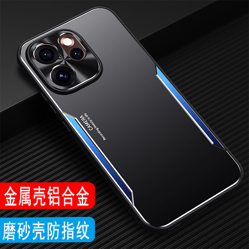 适用于OPPO Reno15手机壳金属壳镜头保护套Reno15Pro外壳男款全包软硅胶套PLW110磨砂壳铝合金后壳防摔商务
