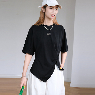那禾夏季新品造型感蝙蝠泡泡袖短袖T恤女NW62TY0215