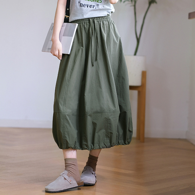 那禾新品纯棉设计感廓形花苞半裙女ND52QM0295