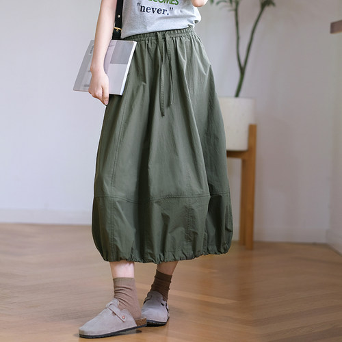 那禾新品纯棉设计感廓形花苞半裙女ND52QM0295