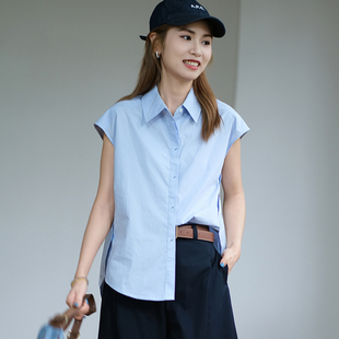 那禾夏季新品小花边翻领元气短袖衬衫女ND62CM5835