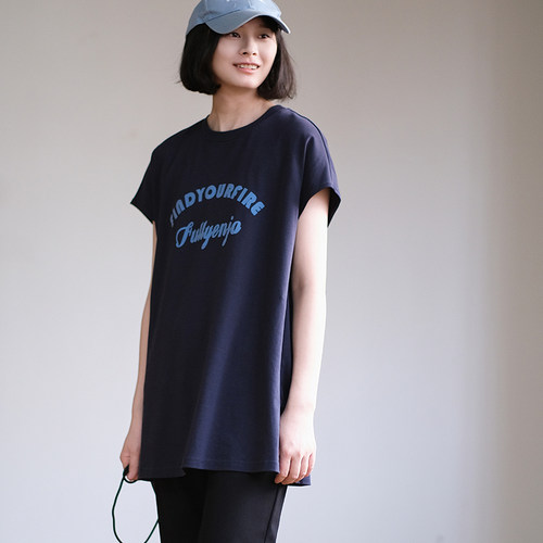那禾新品圆领棉感短袖中长款T恤女ND61TY0301