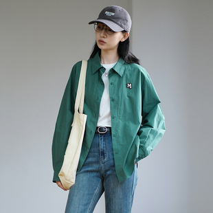 那禾新品 女ND43CM0307 简约宽松设计感翻领纯棉衬衫