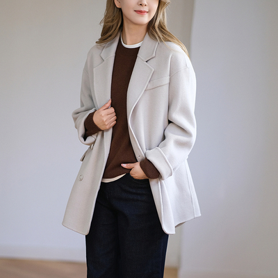 那禾新品绵羊毛中长款气质大衣女NW44DN0190