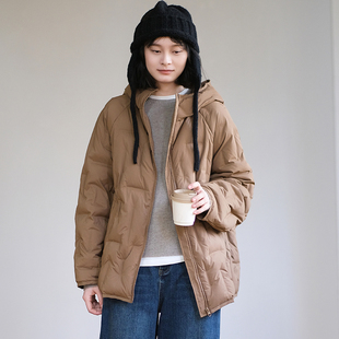 那禾新品短款连帽白鸭绒羽绒服时尚百搭上衣女NW54RR0104