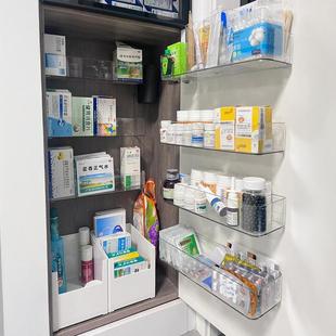 柜门壁挂收纳神器透明化妆品镜柜分类整理免打孔收纳架药品收纳盒