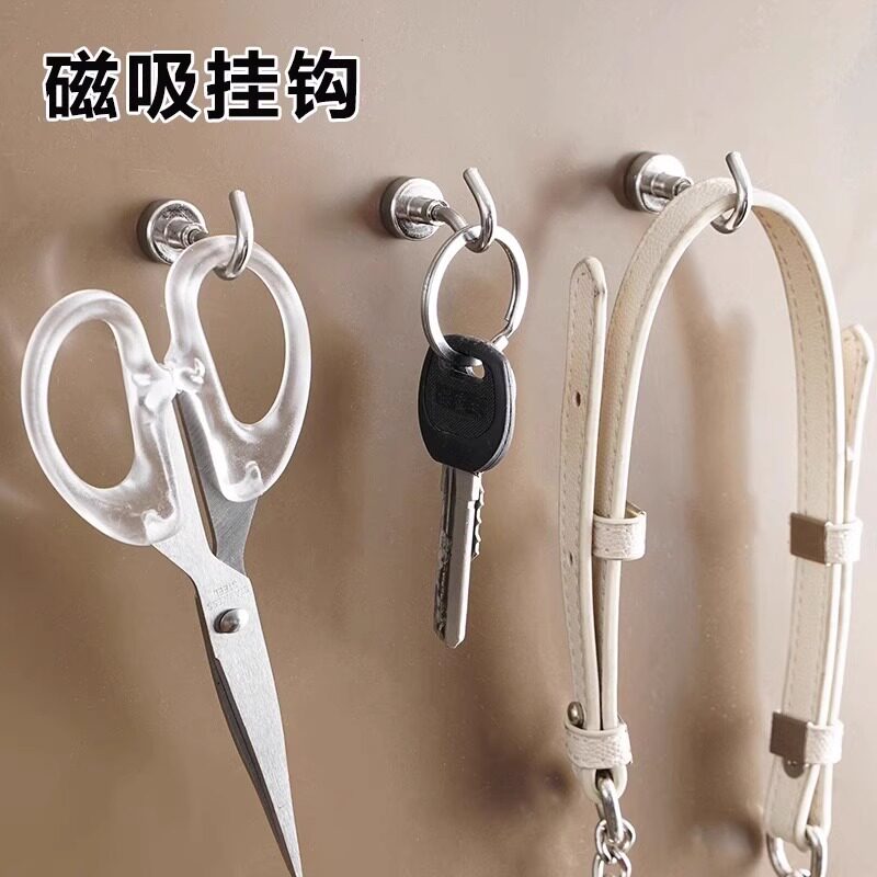 强磁磁铁挂钩强力磁吸挂钩门后吸铁石挂钩磁力挂钩免打孔磁性挂钩