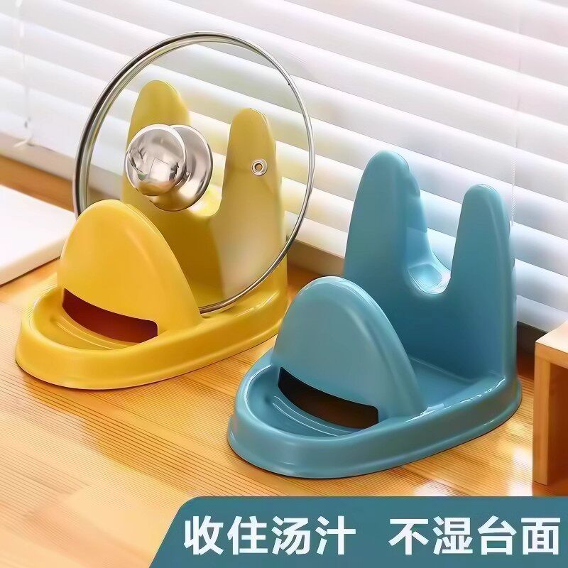锅盖架坐式厨房台面带接水盘家用放锅盖砧板收纳架锅铲置物架挂墙