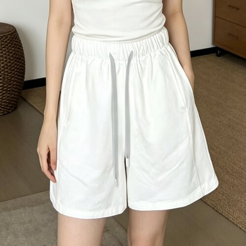 夏季薄款水洗棉五分裤女宽松显瘦大码百搭纯棉韩版休闲阔腿短裤