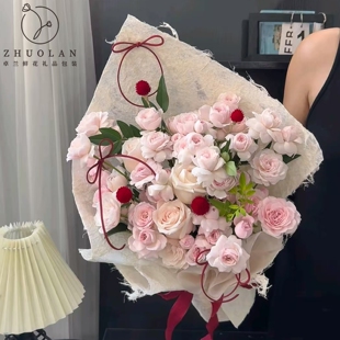 情人节新款云麻纸麻丝纤维纸高级感花束包装纸花店花艺diy材料