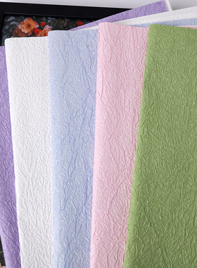 石纹纸粗纹理加厚褶皱肌理纸花束包装纸花店花艺手工diy包花材料