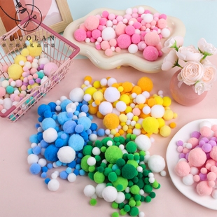 材料 饰花束包装 2025圣诞节新品 创意高弹小毛球点缀乒乓菊diy装