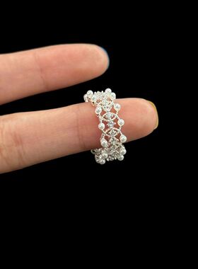 Vintage 古着 Lace frills pearl 戒指