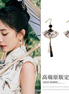 新中式流苏耳环2024新款爆款高级感耳坠适合方圆脸耳饰马面裙配饰