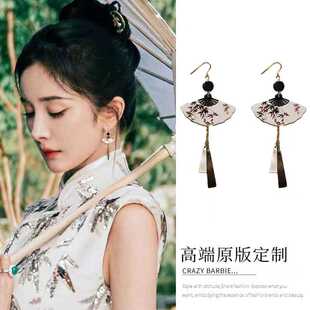 新中式流苏耳环2024新款爆款高级感耳坠适合方圆脸耳饰马面裙配饰