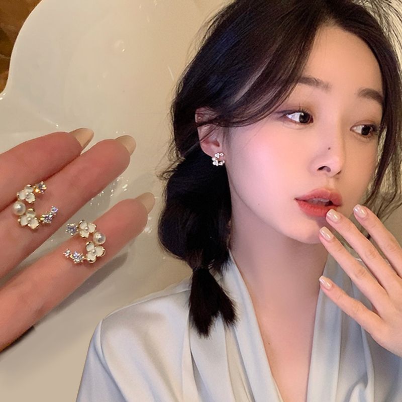 蚊香盘耳饰法式新款花朵小巧