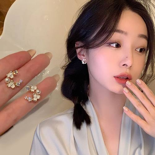 蚊香盘耳饰法式新款花朵小巧