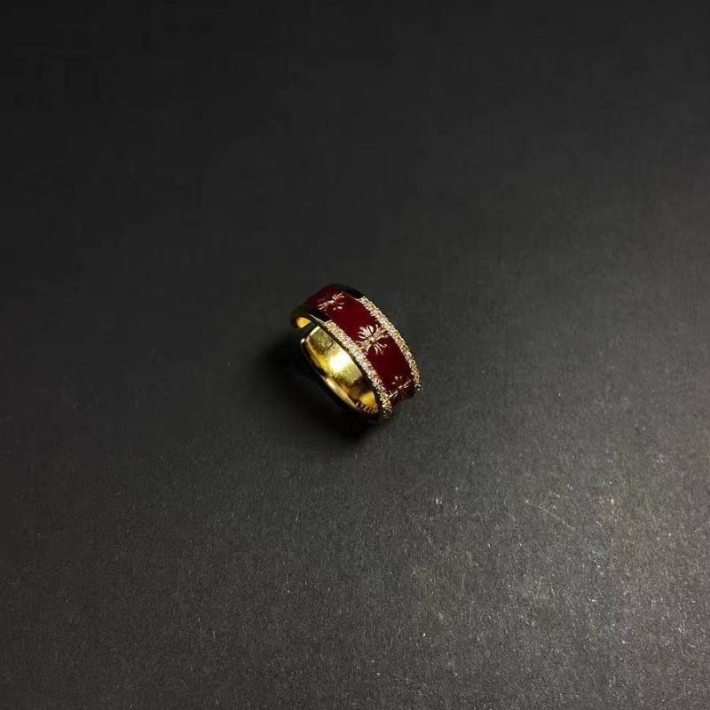 Vintage古著 【red cross】戒指小众设计高级感百搭指戒