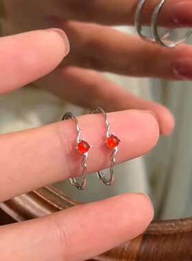 小众波浪细圈戒指女简约精致显白素圈指环 ins 风日常百搭食指戒