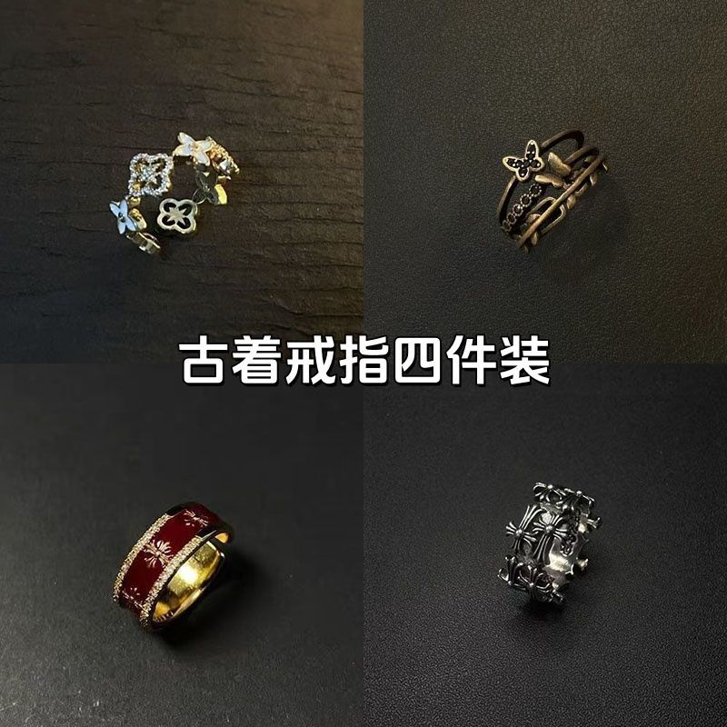 中古vintage幸运戒指轻奢高级感小众气质ins风宫廷复古设计