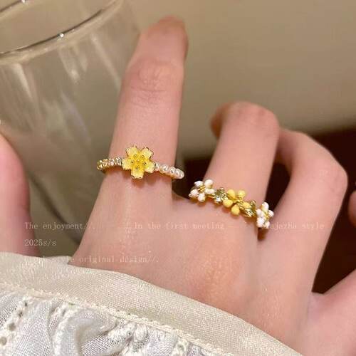 女新款森系小清新高级感指环