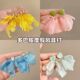 夏日出游 超仙黄色雪纺花朵耳环女高级气质耳钉夸张独特度假耳饰