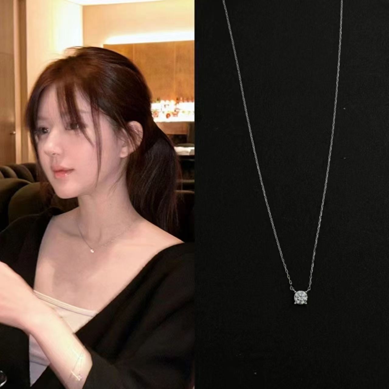 赵露思同款鼻屎钻项链女轻奢小众ins气质高级感锁骨链送女友礼物