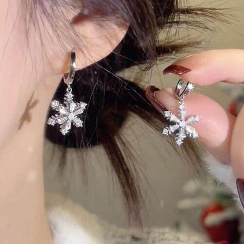 秋冬新款雪花吊坠耳夹女时尚气质百搭轻奢2026新款爆款无耳洞耳夹