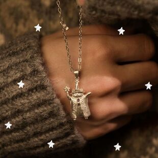 「巫师猫」手工雕刻可爱巫师魔法猫咪吊坠项链小众设计俏皮锁骨链