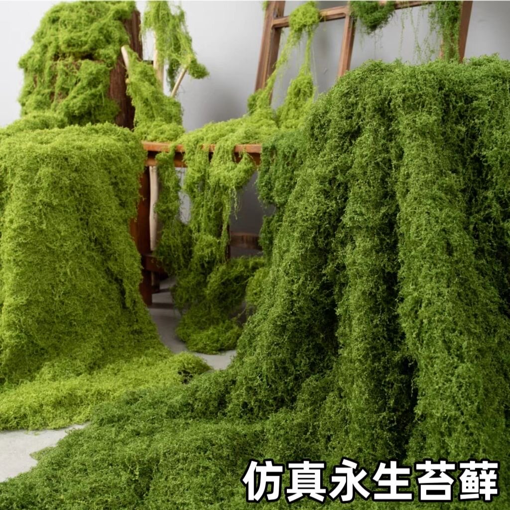 仿真苔藓造景人造植物丝状青苔摆放玄关遮挡阳台草坪室内绿植装饰