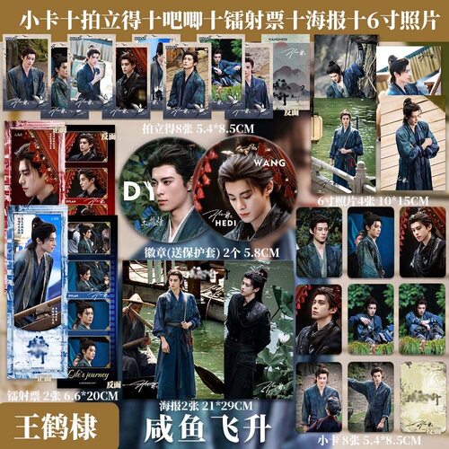 咸鱼飞升王鹤棣周边自印小卡照片海报拍立得吧唧镭射票网红爆款