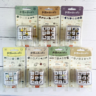 【现货】日本Beverly迷你手帐木质印章套组可爱