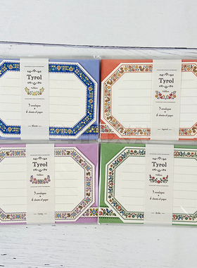 【10%off】NB日本Tyrol花卉刺绣风女子博大赏民族信纸套组