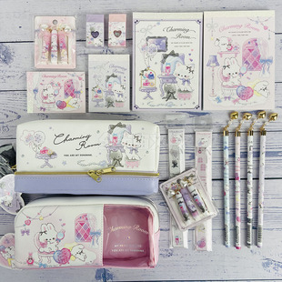 日本qlia可爱的房间系列小猫小兔笔袋尺子便签铅笔帽铅笔橡皮