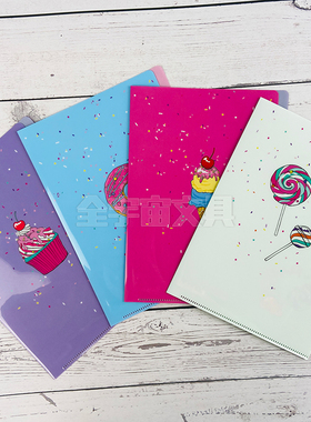 【60%off】日本sunstar冰淇淋甜甜圈限定多巴胺配色A5文件收纳夹